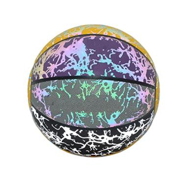 Imagem de Sporting Goods Bola de basquete refletiva brilhante para adultos, basquete profissional ao ar livre tamanho oficial 7 brilha no escuro para jogos internos e externos (quatro cores)