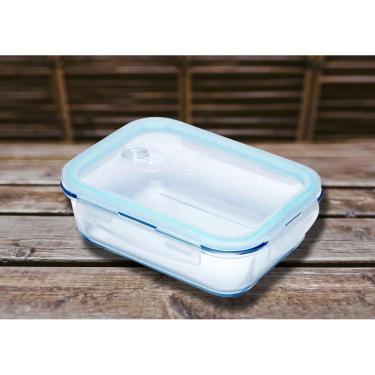 Imagem de Pote hermético de vidro borossilicato transparente c/tampa plástica 1L