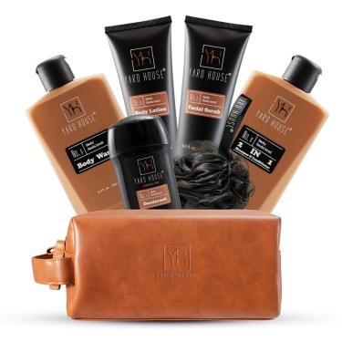 Imagem de Conjunto de presentes de banho e corpo Yard House Luxury para homens com bolsa
