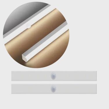 Imagem de 2 Lâmpadas Led 5W Barra 50Cm USB Com Adesivos Magnéticos E Sensor De Presença Luz Branco Quente Para Closets Armários