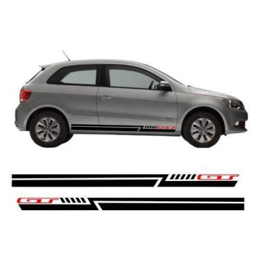 Imagem de Par  Adesivo Faixa Lateral Carro Gol Volkswagen Compatível - onl