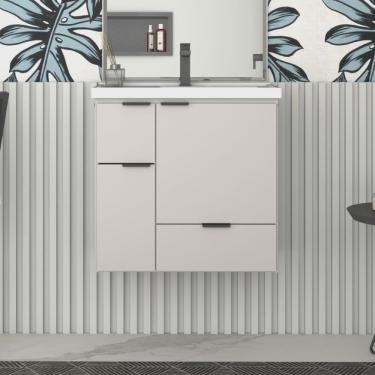 Imagem de Gabinete para Banheiro com Cuba em Márimore Sintético 59,6cm Cozimax