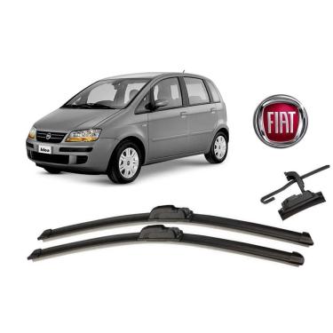 Imagem de Par de Palhetas para Limpador de Parabrisa Dianteiro Fiat Idea 2006 2007 2008 2009 2010