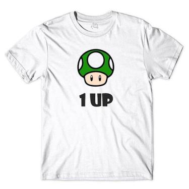 Imagem de Camiseta Super Mario Bros Cogumelo Verde 1 UP Vida Extra - Sublime Pre