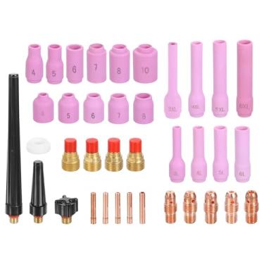 Imagem de HARFINGTON Kit de tocha Tig de 42 peças para WP-9, WP-20, WP-25 com tocha de soldagem TIG, conector de suporte de eletrodo de tungstênio, bocal de cerâmica para equipamentos relacionados à soldagem