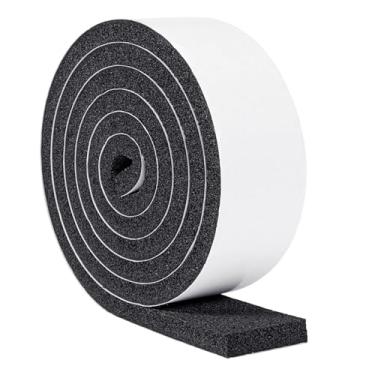Imagem de Yotache Espuma de isolamento de ar condicionado de célula aberta 5 cm x 1/5.1 cm, tira de vedação autoadesiva retardante de chamas, 1,8 m de comprimento