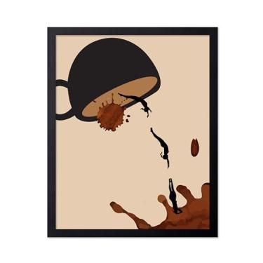Imagem de Poster Master Impressão de café derramado - Pôster expresso - Arte pop Splash - Design de parede de comida e bebida - Arte de café e cafeína - Ótima decoração de parede de cafeteria ou cozinha - Arte