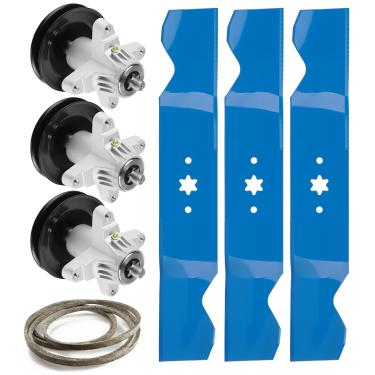 Imagem de ILONPA Kit de correia de lâmina do eixo para 2013 Cub Cadet RZT-S54, 2014 Craftsman Z6600 Columbia ZT-L54 618-05137 918-05137 119-8445 742-0677 942-0677B 7545 742-0677B -0432 Kit de reconstrução de