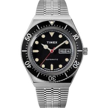 Imagem de Timex Relógio masculino M79 automático prata 40 mm Day-Date TW2U78300, Prata, 40 mm.