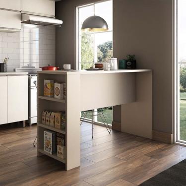 Imagem de Bancada Mesa Gourmet Para Cozinha 150cm X 97cm Com 3 Prateleiras Suprema Luciane Móveis Connect