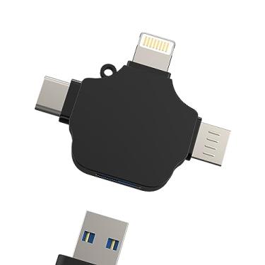 Imagem de zoyuzan Adaptador Usb Para Lightning Micro Usb Tipo C (3 Em 1) Otg Compatível Com Samsung Lg Apple Iphone 15 14 13 12 Pro Max Plus Ipad Air Mini Câmera Leitor De Cartão Teclado Mouse Pen Drive Acess