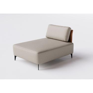 Imagem de Sofá Dream Box Moderno Chaise 100cm Bege com Courino Terracota - Rede Móveis
