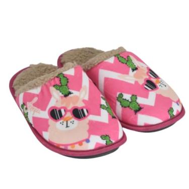 Imagem de Pantufa Chinelo Quente Infantil Menina Menina Forrada Soft Peluciada (Rosa/Lhama, BR, Criança de 4 a 8 anos, Faixa Numérico, 29, 30)