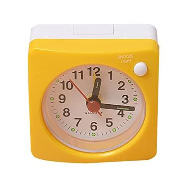 Imagem de Despertador Quarto Mini Quadrado Cabeceira Silencioso Varredura Despertador Estudante Soneca Silencioso Despertador Ruído Sem tique-taque com Luz LED Snooze Decoração Relógio de Mesa Relógio de