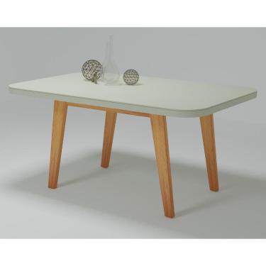 Imagem de Mesa de Jantar Tampo MDF e Vidro 1,20m x 0,80m Naturale Firenze Bom Pastor