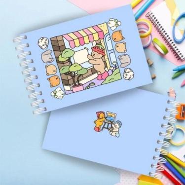Imagem de Livro De Colorir Bobbie Goods Ursinho Capa Dura 50 Páginas, Azul