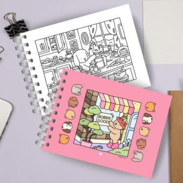 Imagem de Livro De Colorir Bobbie Goods Ursinho Capa Dura 50 Páginas, Rosa