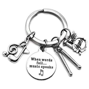 Imagem de Kit's Kiss - Chaveiro de Tambor, Percussão, Música, Bateria, Nota Musical, Instrumento Musical, Presente de Músico, Percussionista, Baterista