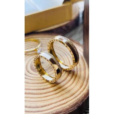 Imagem de Par de alianças Closet Joias em Ouro 18k com pedras de brilhante e gra