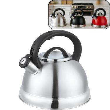 Imagem de Chaleira Aço Inox com Apito 3 Litros com alça Unitermi, INOX