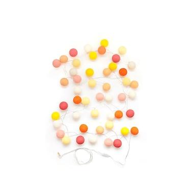 Imagem de Luminária Cordão 35 Bolinhas LED - a pilha 4.2m amarelo laranja