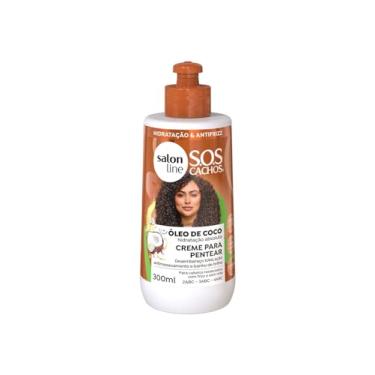 Imagem de Salon Line, Creme de Pentear, S.O.S Cachos, Óleo de Coco, Vegano - Para Cabelos Ondulados, Cacheados e Crespos, 300 ml