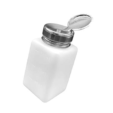 Imagem de Kokiya Dispensador de líquido push down, recipiente de metanol, portátil, premium, bomba, garrafa recarregável para demaquilante, salão pessoal, branco,