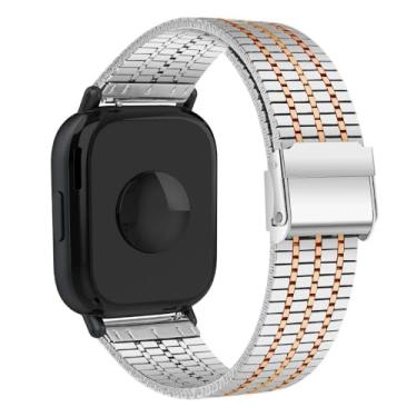 Imagem de Pulseira de Aço Inoxidável para Redmi Watch 3 Active, acessórios de relógio inteligente, cinto de substituição (silver rose gold)