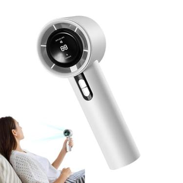 Imagem de Ventilador Portátil De Mão - Dispositivo Pessoal De Arrefecimento,Ventilador de Mão Ergonômico com Display Digital e 100 Velocidades Ajustáveis para Acampamento Caminhadas Esportes e