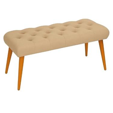 Imagem de Banqueta Premium 70x35 cm – Estofado Capitonê (Bege)