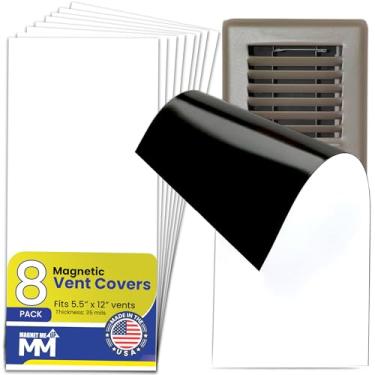 Imagem de Magnet Me Up Capa de ventilação magnética 33 x 15 cm serve para aberturas de ventilação de 30 x 13 cm, pacote com 8, capa magnética forte para aberturas de piso, parede e teto, bloqueador de ar HVAC
