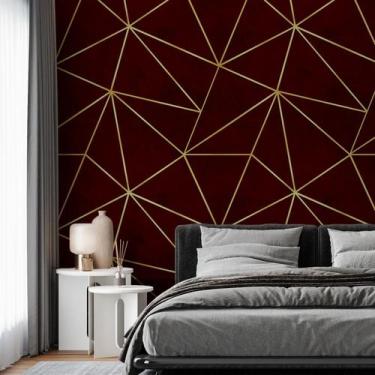 Imagem de Kit 3 Rolos Papel De Parede Adesivo Zara Vermelho Dark 3,0M - Gh Papel