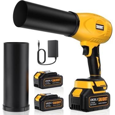 Imagem de SNJORT Soprador De Folhas Sem Fio Com Bateria E Carregador, 300.000 Rpm, Bico Estendido, Design Leve Portátil, Jato Turbo Para Limpeza Pátios