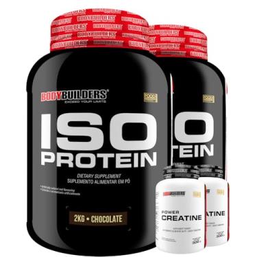 Imagem de Kit 2x Iso Protein 2kg + 2x Power Creatina 300g - Bodybuilders (Médio, Chocolate)