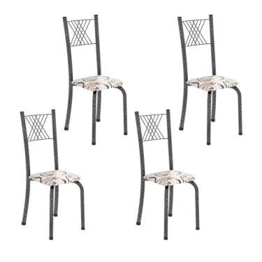Imagem de Cadeiras para Sala de Jantar 4 Unidades Sara Arabesco/ Mart Prata