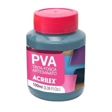 Imagem de Tinta PVA Fosca para Artesanato Acrilex 100 ml Cinza Lunar - 574