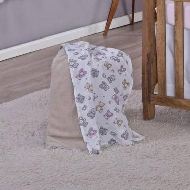 Imagem de Manta Baby Cobertor de Bebe Dupla Face Menino Menina 1,15 x 0,95 - Ame