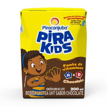 Imagem de Bebida Láctea Piracanjuba Pira Kids Zero Lactose Chocolate 200ml