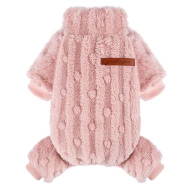 Imagem de Pijama de cachorro para cães pequenos, meninos e meninas, pulôver de gola rolê, roupas grossas e quentes, casaco de lã para clima frio, pijama de cachorro chihuahua yorkie macacão de inverno para