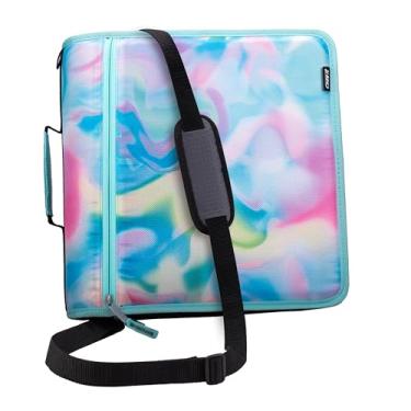 Imagem de Case-it Pasta de zíper escolar Mighty Zip Tab | Anéis de vedação de 7,5 cm, capacidade para 600 folhas, pasta de arquivo expansível para 5 disciplinas, vários bolsos e organizador de armazenamento