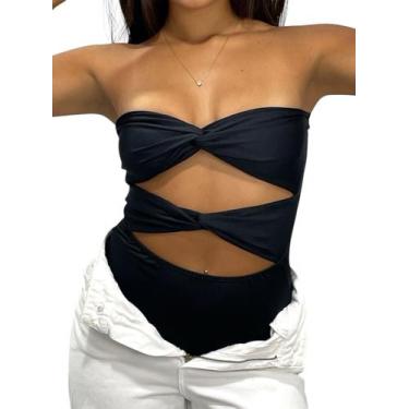 Imagem de Bory Body Feminino Nó Transpassado sem alça - W&L Closet, Preto, M