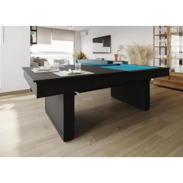 Imagem de Mesa de Sinuca/bilhar com Tampo de Jantar - 2,20x1,20 - Azul petróleo