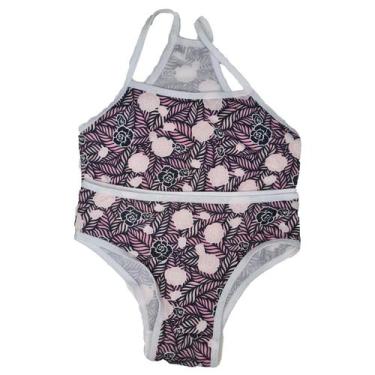 Imagem de Kit 5 Conjunto Infantil Menina Moça Nadador Estampado Top e Calcinha M