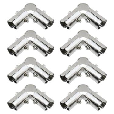 Imagem de HEVSTIL 8 conjuntos de conectores de tubos estruturais de 90° – acessórios de metal estilo T de 3 vias para tubos de 2,5 cm / 25 mm, ideais para trilhos, prateleiras, corrimãos e projetos de conduítes