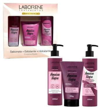 Imagem de Kit Banho Sabonete, Esfoliante e Hidratante Ameixa Negra Corpo E Rosto