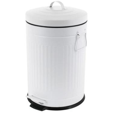 Imagem de Lixeira Retrô com Pedal Branca Mollie 20 litros