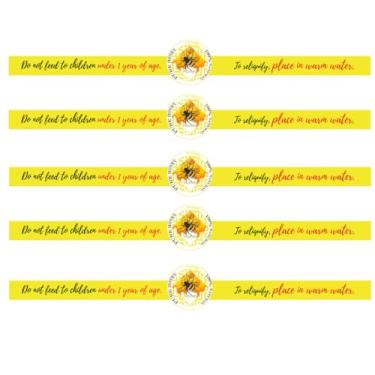 Imagem de Adesivos de mel puro à prova de adulteração 1 x 23 cm adesivos seguros à prova de adulteração adesivos de vedação inviolável etiqueta de mel frescor - adesivo de mel puro para frascos à prova de tampa