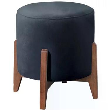 Imagem de Puf Puff Para Sala Lhor Veludo Azul Rm Azul