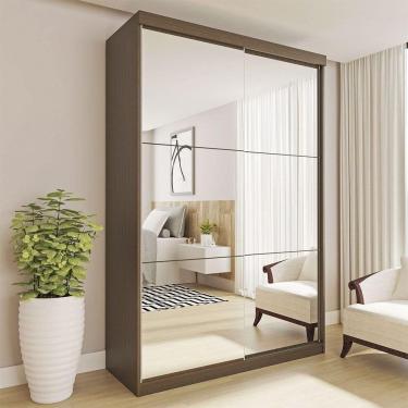 Imagem de Guarda Roupa Solteiro Salvador Top 2pts 6 Espelhos Minastex Freijó