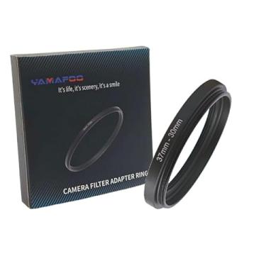 Imagem de Adaptador de anel de metal para cima/para baixo compatível com câmeras mirrorless DSLR Lens, conversor de rosca de filtro UV CPL ND, preto (37-30)